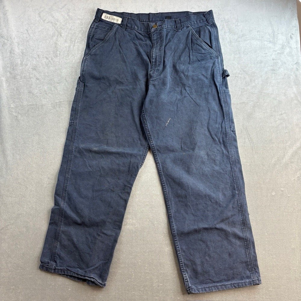Carhartt Double Knee Work Pants Navy Carpenter Utility Men's 38x30